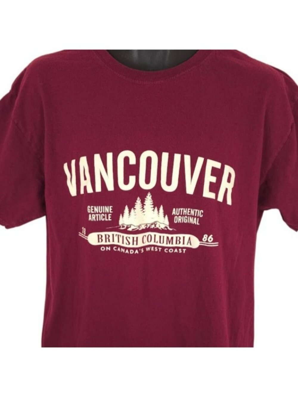 Vancouver Canada T Shirt Mens Size Large Red British Columbia Travel Destination
